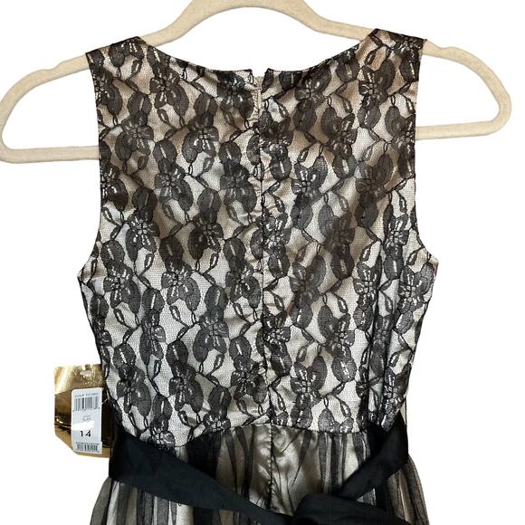 ABS Kids by Allen Schwartz Little Girls Black Tulle Formal Sequin Dress Size 14 - Picture 10 of 16